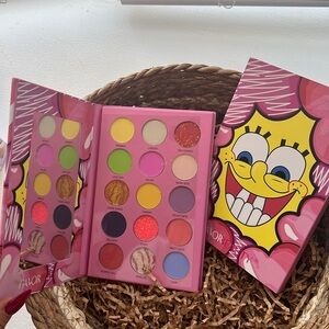 SpongeBob Inspired Colorful Eyeshadow Palette 🎨 Pink Cartoon Makeup